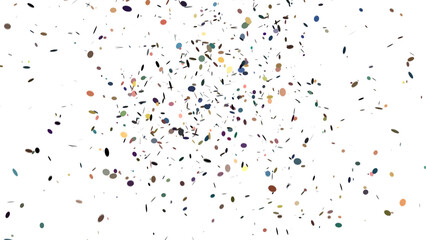 Golden Colorful Confetti Overlay Isolated On A Transparent Background