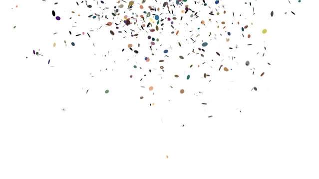 Golden Colorful Confetti Overlay Isolated On A Transparent Background