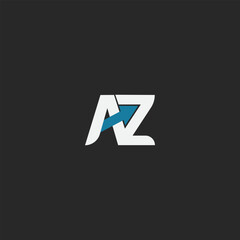 a to z logo design with dark background