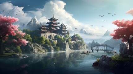 Obraz premium Chinese Style Fantasy Art