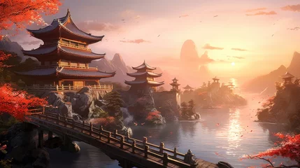 Wall murals Deep brown Chinese Style Fantasy Art