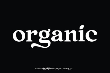 Elegant natural organic typeface display font vector illustration