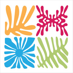 Abstract set of doodle style botanical elements.
