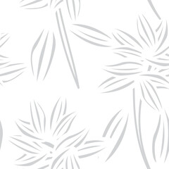 Monochrome Floral Seamless Pattern Design Background