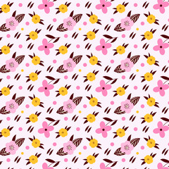 Pattern Background Pink Flowers