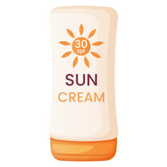 Sunscreen cream in a tube. Sun protection cosmetics.