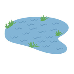 Illustration of Swamp with Grass