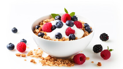 Cereal and Fruit Breakfast Ai Generated