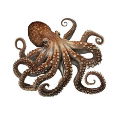 octopus looking isolated on white