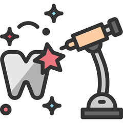 laser tooth colored outline style icons