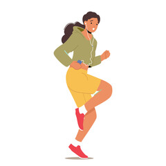 Energetic Young Woman Sprinting Through The City Streets, Determined And Focused, Participating In Challenging Marathon