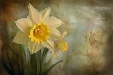 Daffodil collage. Generate Ai