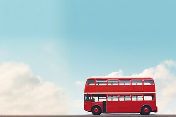Double decker bus. Generate Ai - obrazy, fototapety, plakaty