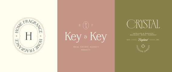 Vector bohemian style logo template to create stunning brand identity