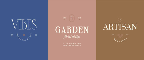 Vector bohemian style logo template to create stunning brand identity