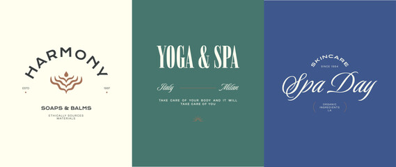 Vector bohemian style logo template to create stunning brand identity