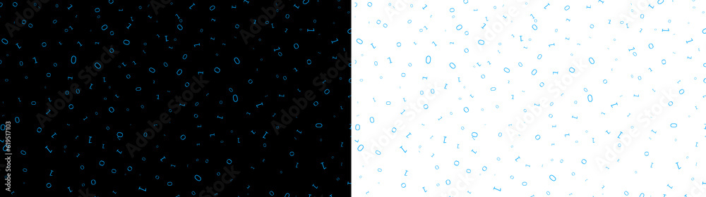 Poster binary bit blue random scatter transparent background