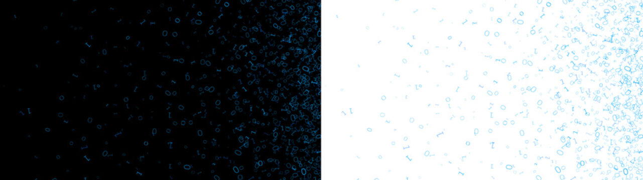 binary bit 0 1 sparkle hack design concept with transparent background