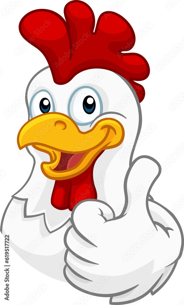 Poster chicken cartoon rooster cockerel character