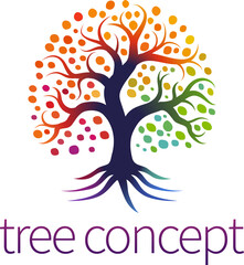 Rainbow Tree Abstract Stylised Concept Design Icon