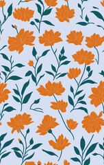 Minimalistic Floral Harmony pattern created with generative AI