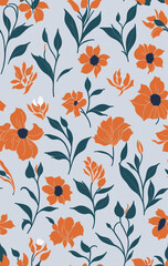 Elegant Blossoms pattern created with generative AI