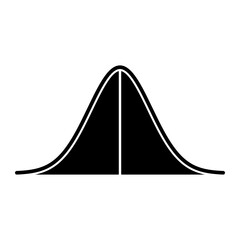 Normal distribution with median and mean vector graphic. - obrazy, fototapety, plakaty