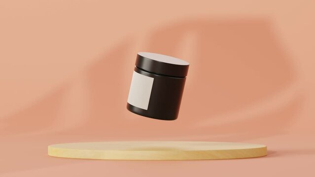 Floating rotating pomade container mockup