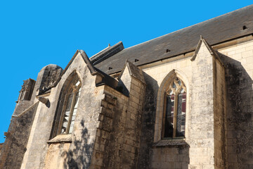 Fototapeta na wymiar Charente-Maritime - Saint-Just-Luzac - Façade Sud de l'église