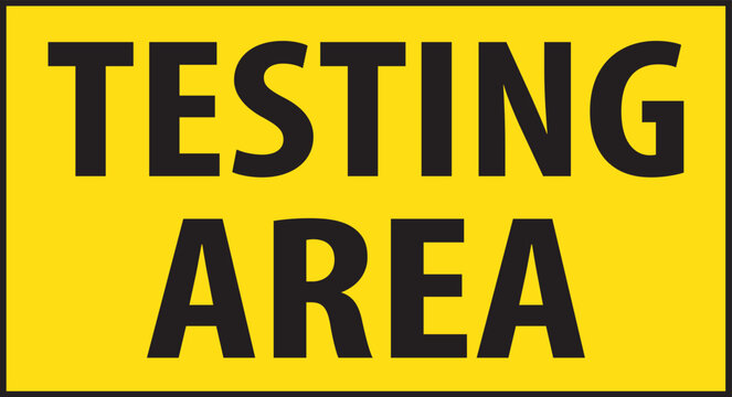 Testing area sign vector eps