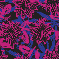 Colourful Abstract Floral Seamless Pattern Design