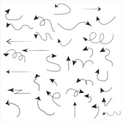 Hand drawn arrow vector icons set. sketch arrow design for business plan and education.