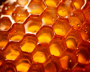 Close-Up Honey and Honeycomb