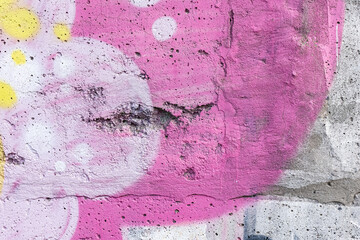 Urban Wall With Creative Graffiti Street Art. Background And Painted Lines And Draw. Abstract...