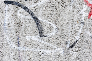 Urban Wall With Creative Graffiti Street Art. Background And Painted Lines And Draw. Abstract Grunge Modern Grafitty Wallpaper. Abstract Plastered Wall Web Banner. Design Element.