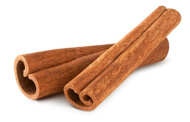 Cinnamon sticks isolated on white background  