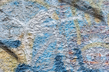 Urban Wall With Creative Graffiti Street Art. Background And Painted Lines And Draw. Abstract Grunge Modern Grafitty Wallpaper. Abstract Plastered Wall Web Banner. Design Element.