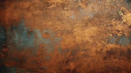 Fotobehang old grunge copper bronze rustic texture dark black.Generative AI © sudipdesign