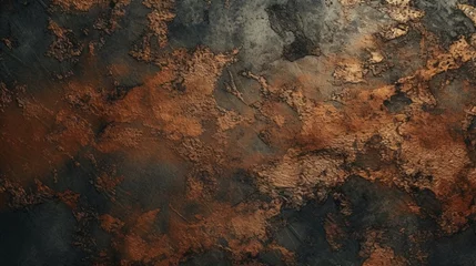 Fotobehang old grunge copper bronze rustic texture dark black.Generative AI © sudipdesign