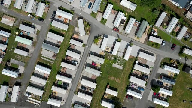 4k Aerial Footage Of A Static Caravan Park In Cornwall, UK