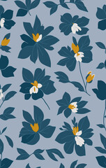 Whimsical Flower Sketches pattern created with generative AI
