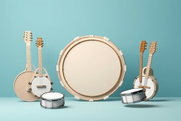 Tambourine background. Generate Ai