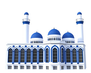 White and blue building in middle eastern style.