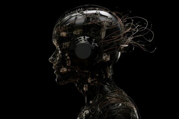 Virtual world head. Generate Ai
