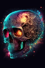 Generative AI of Steampunk Skull