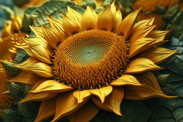 Vivid sunflower. Generate Ai