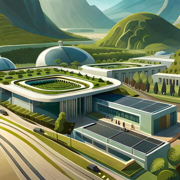 "Greenopolis: A Futuristic Eco-Friendly City in Harmony with Nature"