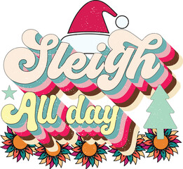 Retro Christmas Sublimation Design