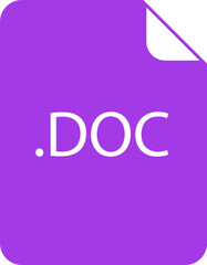 File format icons set. Format for texts, images, vector images, videos - pdf, doc, jpg, xls, zip. File download symbols. Document types in flat style. Vector illustration.