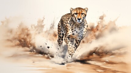 Agile cheetah, renowned as the fastest land animal, effortlessly sprints across the African plains, showcasing nature's incredible design and the pursuit of speed and precision. Generative AI